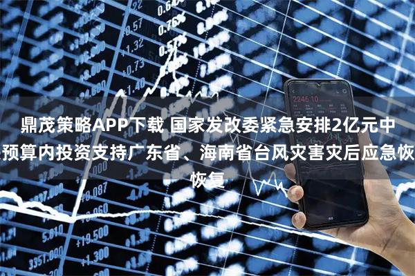 鼎茂策略APP下载 国家发改委紧急安排2亿元中央预算内投资支持广东省、海南省台风灾害灾后应急恢复